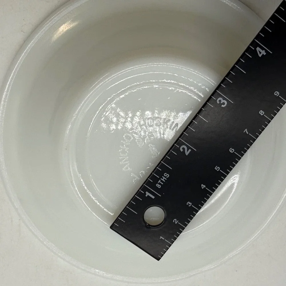 Vintage Anchor Hocking Fire-King White Milk Glass Rimmed Cereal Soup Bowl USA